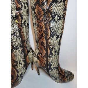 NEW YORK AND COMPANY Women's Snakeskin Zipper Side ELEKTRA Tall Boots Size 8